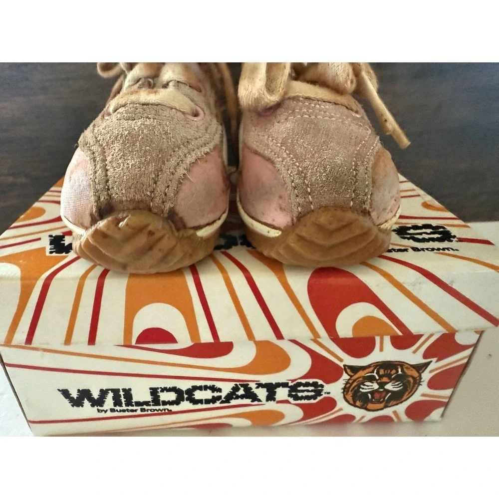 Vintage Buster Brown 1980s Baby Shoes Size 3 Sneakers Wildcats Fast Step Pink